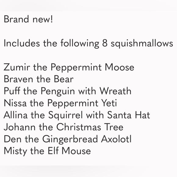 Squishmallows New 4” Christmas 2024 Ornament Box Set-8 pk  w/ Den the Axolotl - Picture 5 of 5